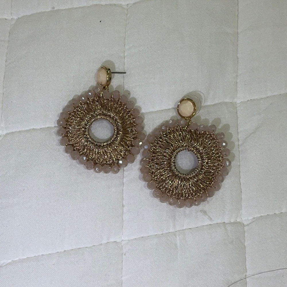 Elegant Gold and Pink Earrings